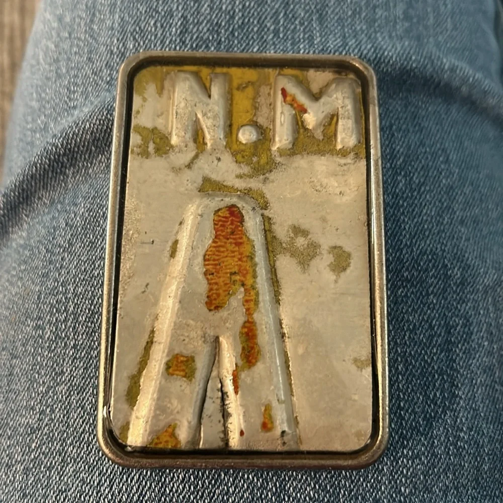 License plate belt buckle NEW artisan made New Mexico unisex
